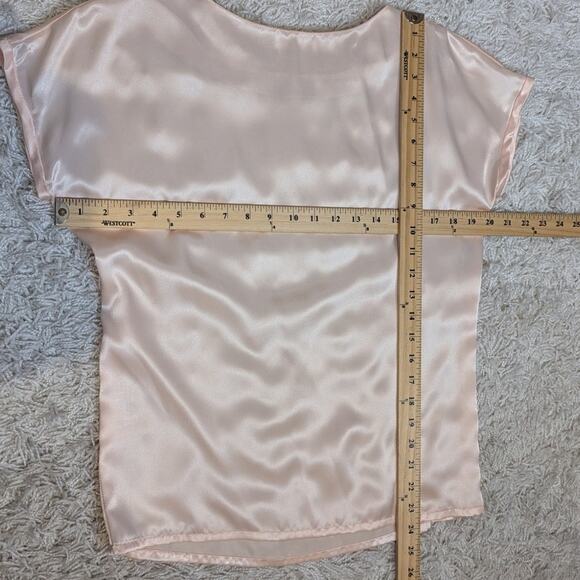Vintage Silk Three Piece Skirt Suit with Pearl Trim Pink Size 8 - Picture 8 of 16
